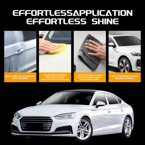 Car Wax for Light & Metallic Cars | White, Silver, Pearl | Anti-Yellowing Carnauba | 90° Water Beading & UV Shield...