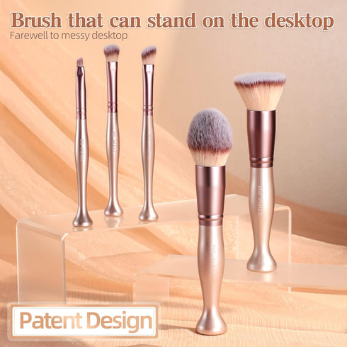 BS-MALL Makeup Brushes Stand Up Premium Synthetic Foundation Powder Concealers Eye Shadows (14rose)...
