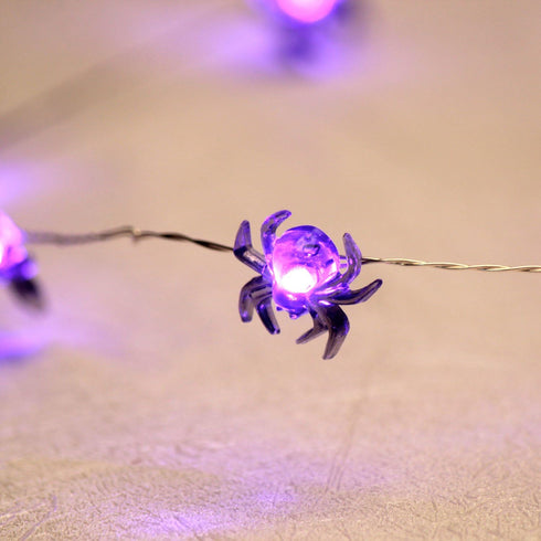 Impress Life Halloween Costume Party Spooky Spider String Lights, 10ft 40 LEDs Battery Operated with Dimmable, Flicker Remote for Porch, Trick or ...