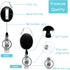 20 Pack Retractable Badge Holder with Carabiner Reel Clip, Bulk ID Card Key Holder with Ring, Heavy Duty Black Key Chain Extender for Office Work ...