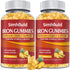 2 Pack Vegan 80MG Iron Supplement Gummies for Women & Men - Vitamin A, C, B for Adults & Kids - Blood Builder & Energy Support for Iron Deficiency...