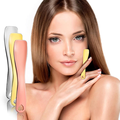 3 PCS Metal Cosmetic Spoon Skincare Spatula Stick Applicator Beauty Spa Mini Spoon Skin Care Facial Cream Mask Scoop Makeup Tools for Facial DIY M...