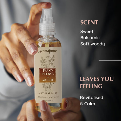 Frankincense & Myrrha Natural Resin Mist Spray by Aromafume | 100 ml / 3.3oz | Ideal for deep relaxation, spirituality & rituals | Made with Pure ...