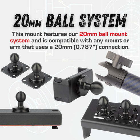 DiabloM6 Magnetic Cell Phone Mount Compatible with iPhone and Android Smartphones - 20mm Attachment Ball - Metal Plate attaches to Device......