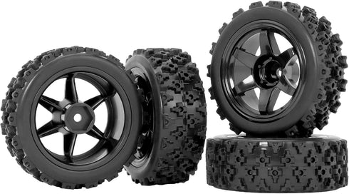 RC Station 12mm Hex RC Wheels and Tires 1/12 1/14 1/16 1/18 RC Off Road Buggy Rally Wheels and Tires for Traxxas LaTrax Rally Wltoys 144001 124019...