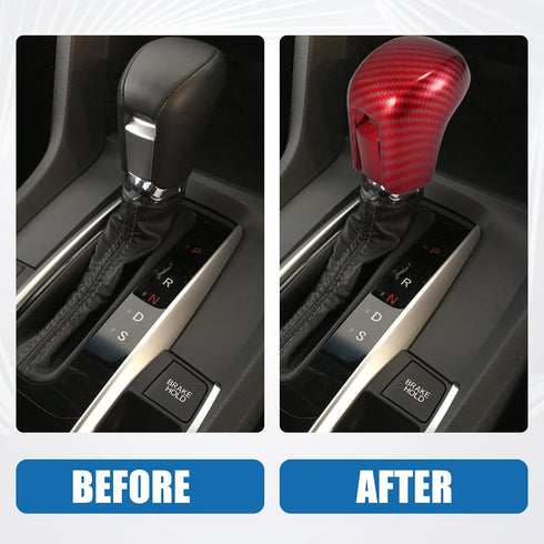 Gear Shift Knob Cover Automatic Transmission Lever Trim for Honda Civic 10th Gen 2016-2021 ABS Carbon Fiber Pattern Red...