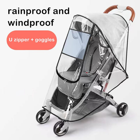 Stroller Rain Cover Universal Stroller Cart Umbrella Rain Cove Accessory, for Babies Winter Windproof Waterproof Dustproof and Snowproof...