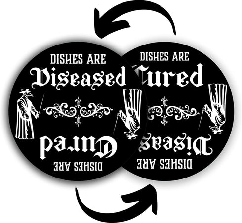 Gothic Kitchen Decor Plague Doctor Mask Dishwasher Magnet Clean Dirty Sign - Witchy Aesthetic Gothic for Home & Office, Essential Quirky Apartment...