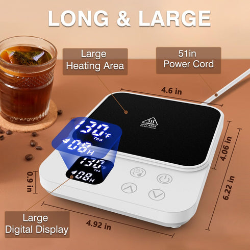 Mug Warmer Dad Gifts - 36W Faster Heating Coffee Cup Warmer for Desk Tea Lovers Gift Ideas Coffee Accessories Candle Warmers Plate w/Auto On/Off M...