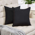 Anickal Set of 2 Black Pillow Covers Rustic Linen Decorative Square Throw Pillow Covers 20x20 Inch for Sofa Couch Decoration...