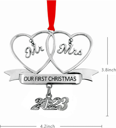 JUPPE Bridal Shower Gifts, Our First Christmas As Mr & Mrs Ornament 2024, Mr & Mrs Newlywed Just Married Christmas Tree Decor Newly Wedding Gifts ...