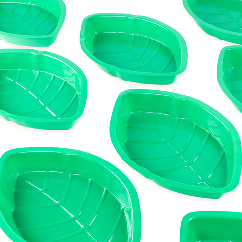 Super Z Outlet Palm Leaf Hawaii Style Food Reusable Snack Tray, Cookies, Chips, Candy Dip for Jungle Island Themed Party Decorations Platter (12 P...