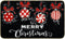 Merry Christmas Door Mat Black Red Christmas Ball Front Door Mat with Anti-Slip Rubber Back Xmas Holiday Indoor Outdoor Carpet for Home Office Kit...