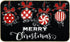 Merry Christmas Door Mat Black Red Christmas Ball Front Door Mat with Anti-Slip Rubber Back Xmas Holiday Indoor Outdoor Carpet for Home Office Kit...