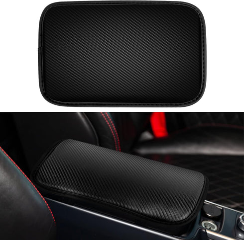 Amiss Car Center Console Pad, Universal Waterproof Car Armrest Seat Box Cover, Car Interior Accessories, Carbon Fiber PU Leather Auto Armrest Cove...