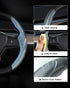 Custom-Fit Steering Wheel Cover for Tesla, Telsa Model 3 / Y Carbon Fiber Steering Wheel Cover for Men/Women, Anti-Slip, Comfortable Grip, Breatha...
