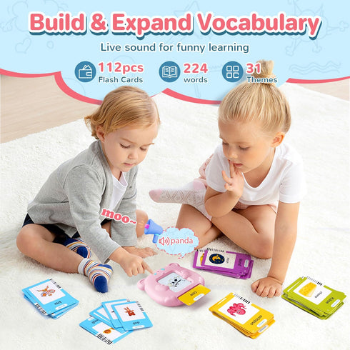 Spanish & English Talking Flash Cards for Toddler 2-6 Year Olds, Learning Montessori Toys with 224 Sight Words, Speech Therapy Toys, Children's Se...