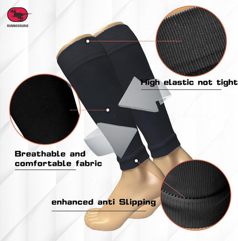 3 PACK Light Compression Calf Leg Sleeves knee sleeves for men and women for Running Soccer Cycling...
