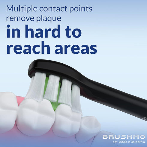 Brushmo Compact Replacement Toothbrush Heads Compatible with Philips Sonicare HX6072, Black 8 Pack...