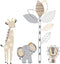 Lambs & Ivy Jungle Safari Gray/Tan Elephant/Giraffe Nursery Wall Decals/Stickers...