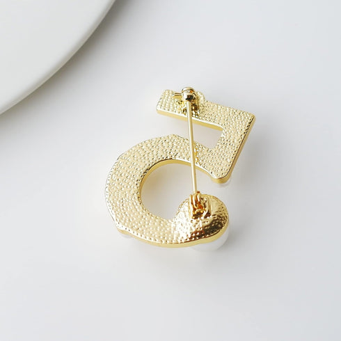 Lucky Number Five Rhinestone Bling Celebrity Fashion Jewelry Designer Inspired Statement Pin for Women...
