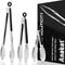 Anaeat Premium Kitchen Locking Tong Set of 3 - Heavy Duty Stainless Steel Food Tongs with Long Handle & Non-Slip Silicone Grip for Cooking, Baking...