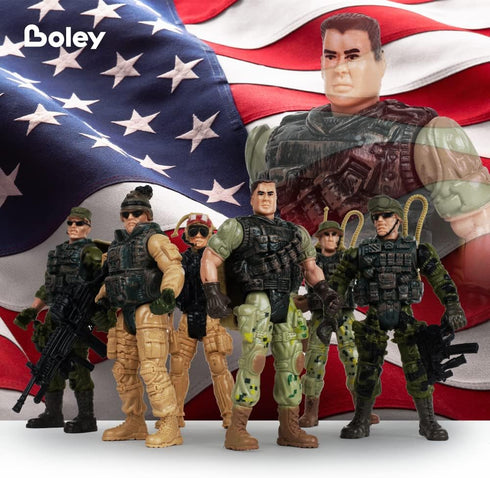 Boley 6-Pack Soldier Toy Set - Elite Force Army Men Figurines and Accessories – Pretend Play Soldier Toys for Kids - Ages 3 and Up!...