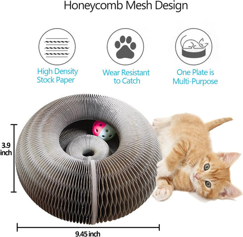 Magic Organ Cat Scratcher Board Cat Ball Adventure The Ultimate Interactive Mental Physical Exercise for Indoor Cats Toy...