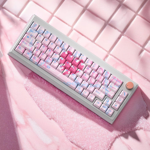 Hyekit PBT Keycaps - Cherry Profile Custom Keycaps, 144 Keys, Dye-Sublimation, Bleeding Love Theme Keyboard Keycap Set for Mechanical Keyboard, Ke...