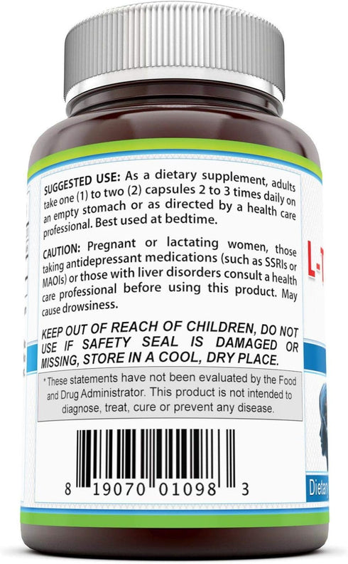 Pure Naturals L-Tryptophan Dietary Supplement - 500 mg, 120 Capsules- Natural Sleep Aid - Promotes Relaxation, Circulation & Immune Support...