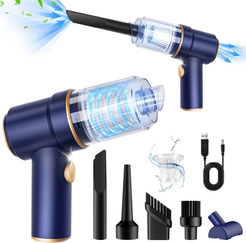 Handheld Car Vacuum Cleaner, 9000Pa Vacuum Cleaner and Air Duster, 120W High Power Wet and Dry Handheld Car Vacuum Cleaner with LED Light and Mult...