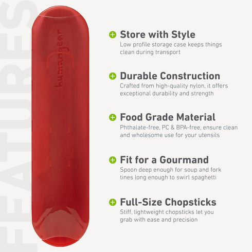 humangear GoBites Quattro | Travel & Camping Utensils | Portable & Convertible Dining Ware | Multi-Functional Fork, Spoon, Chopsticks, Toothpick...