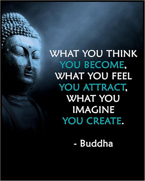 Posterizer 1 pcs-Spiritual Buddha Quotes-what you think you become-Motivational & Inspirational Art-Gift For Buddhism Meditation philosophy Fans- ...
