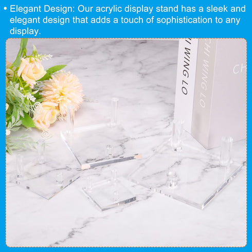 PATIKIL 3" x 3" x 2" Acrylic Display Stands, Display Easel Holder Crystal Display Stand for Mineral Gemstone, Clear...