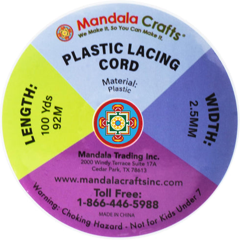 Mandala Crafts Rust Plastic Lacing Cord Boondoggle String Kit - 2.5mm 100 Yds Gimp String Kit for Keychain Plastic Cord Bracelet Necklace Jewelry ...