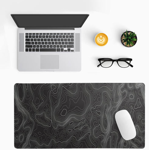 Topographic Contour Extended Big Mouse Pad Large,Gaming Mouse Pad Desk Pad,27.6x11.8 Inch Long Computer Keyboard Mouse Mat Mousepad with 3mm Non-S...
