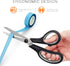 Scissors 8" Multipurpose Scissors Titanium Coated Sturdy Sharp Scissors Right/Left Handed Comfort-Grip Handles for Office Home School Sewing Fabri...