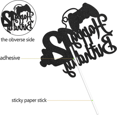 Video Game Happy 12th Birthday Cake Topper - Video Game Boy's 12th Birthday Party Blue Cake Supplies - Game On Level Up Winner Party Decoration...