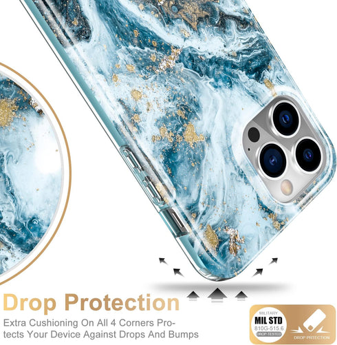 Esdot for iPhone 14 Pro Max Case with Built-in Screen Protector,Military Grade Rugged Cover with Fashionable Designs for Women Girls,Protective Ph...