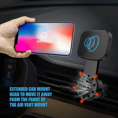 WixGear Magnetic Mount, Universal Air Vent Twist Hole Magnetic Phone Holder for Car, for All Cell Phones with Fast Swift-Snap Technology, Will Not...