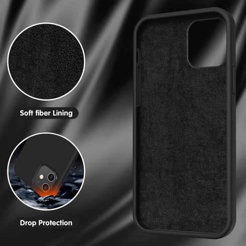 OuXul Compatible with iPhone 12 Mini Case,Liquid Silicone Gel Rubber Phone Case,iPhone 12 Mini Case 2020 Cover 5.4 Inch Full Body Slim Soft Microf...