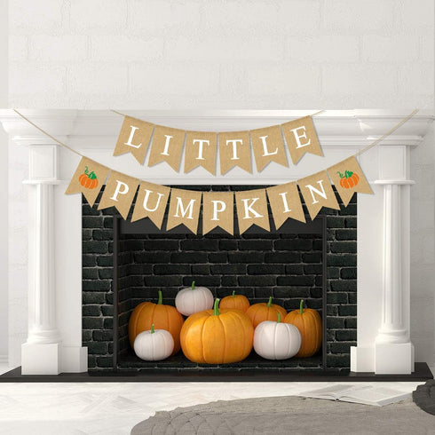Jute Burlap Little Pumpkin Banner Fall Baby Shower Gender Reveal Birthday Party Garland Decoration...