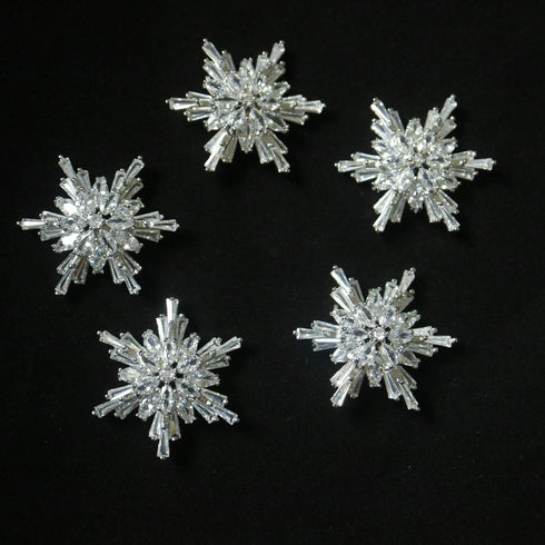 5pc/lot Luxury crystal buttons for clothes Cubic zircon button for coat Decorative CZ sewing Silver buttons for cashmere cardigan (29mm/1.14")...
