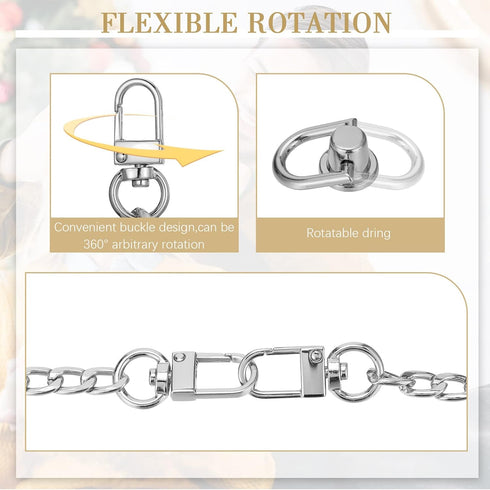 24 Pcs Purse Chain Strap D Ring Rivets Set Flat Purse Strap Extender Replacement Crossbody Chain Metal D Ring Stud Screw Post Head Buttons Handbag...