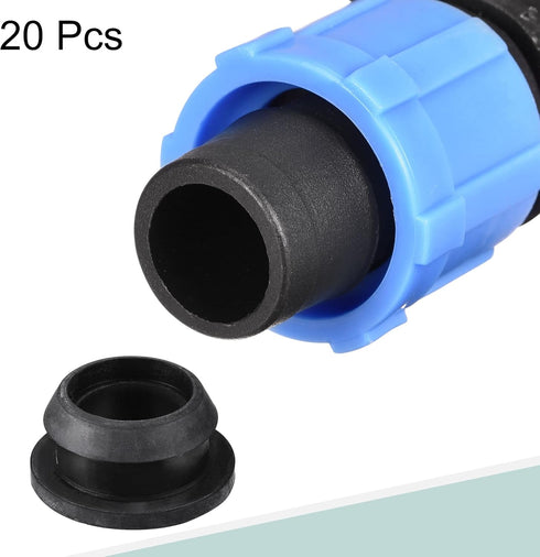 MECCANIXITY Drip Irrigation Tubing Coupling Barbed Locking Fitting with Washer for 16mm Drip Tape Tubing Sprinkler System Blue Pack of 20...