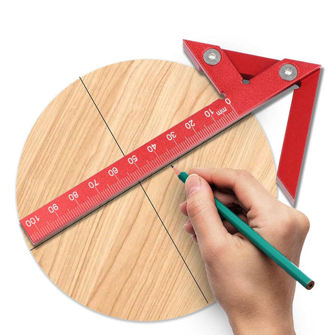 Aluminum Alloy Center Positioning Ruler, 45/90 Degree Positioning Ruler, Right Angle Positioning, Centerline Positioning, Multi-Function Arrow Rul...