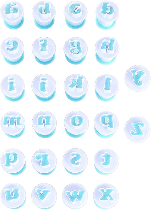 Alphabet Letters Molds, 26pcs Plunger Cutters, Fondant Cake Biscuit Mold,Cake Decorating Tools, Cookie Stamp Impress,Embosser Cutter, DIY Sugar Cr...