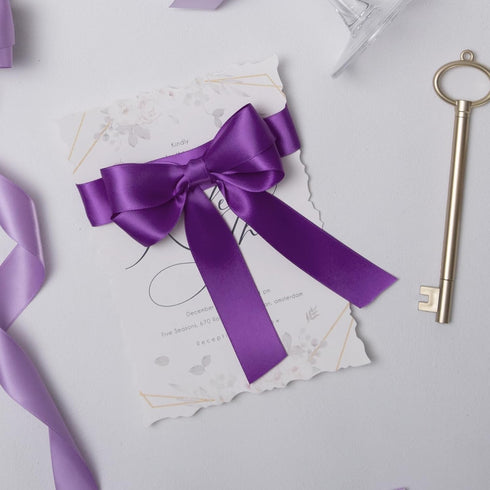 1 Inch Double Face Satin Ribbon Purple Ribbon for Gift Wrapping Hair Bows Making Chair Sash Valentine's Day Wedding Birthday Party Invitation Deco...