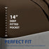 Cathay Home Luxury Wrinkle And Fade Resistant Double Brushed Ultra Soft Microfiber 14-inch Standard Pocket Single Fitted Sheet, Chocolate, Full...