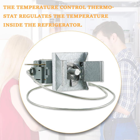 5304513033 Refrigerator Temperature Control Thermostat by Romalon Fit for Frigi-daire Replaces 297216037 5304503436 216715200 297216033